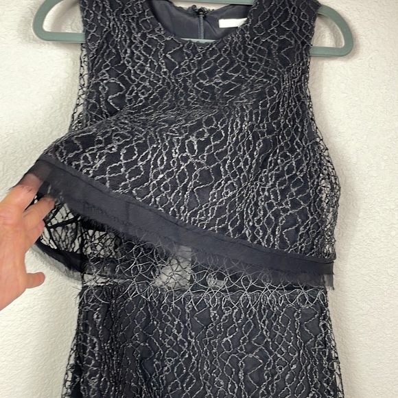 Jonathan Simkhai Popover Cape Back Tricot Lace Cable Knit Party Dress Black Sz 0 - Picture 4 of 13